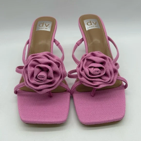 Dolce Vita Zelly Pink Strappy Mule Heels | Size 8 | New With Box - Picture 6 of 10